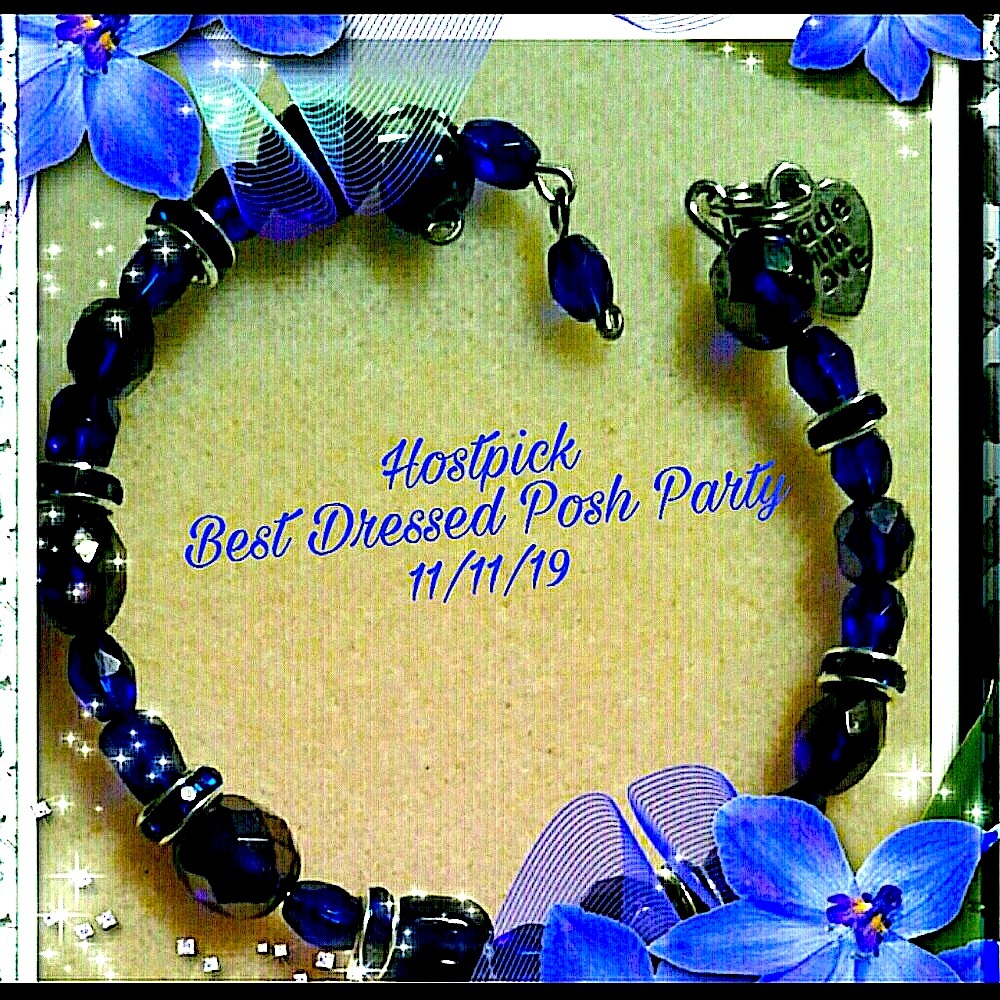“Royalty” September sapphire crystal birthstone memory wire bracelet PRICE FIRM